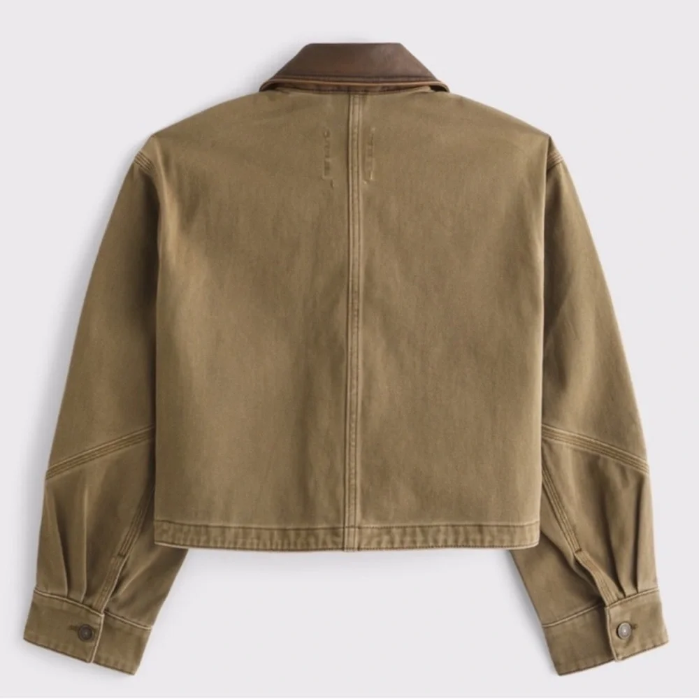 abercrombie brown twill barn coat - Picture 2 of 7